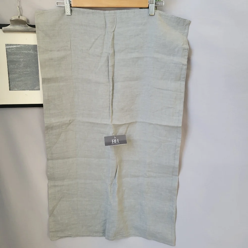 NEW Restoration Hardware Stonewashed Linen Standard Pillowcase Gray Fog